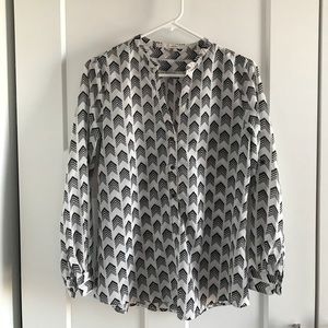 Black and white chevron pattern blouse